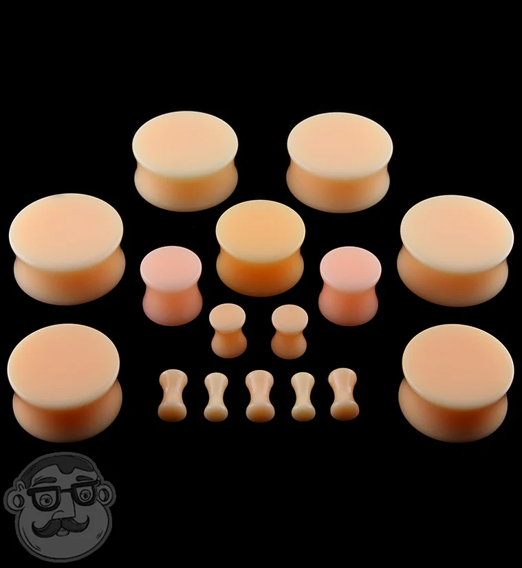 Peach Double Flare Solid Plugs