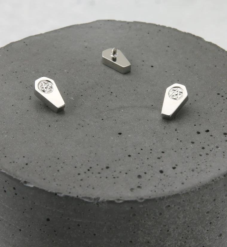Pentagram Coffin Internally Threaded Titanium Top - Image 2