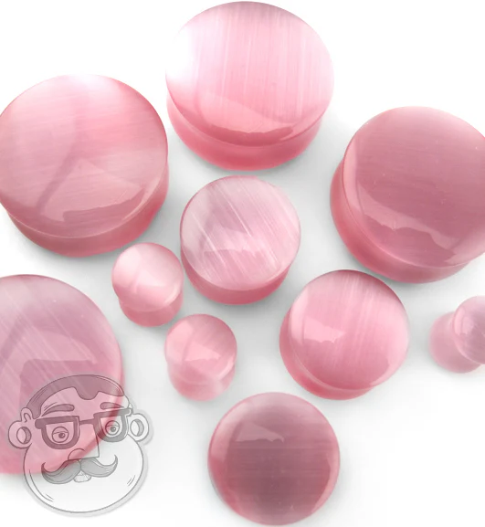 Pink Cat's Eye Glass Plugs - Image 4