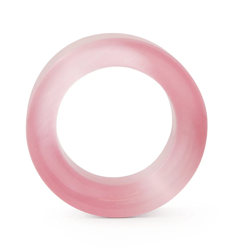 Pink Cat's Eye Glass Tunnel Plugs - Image 6
