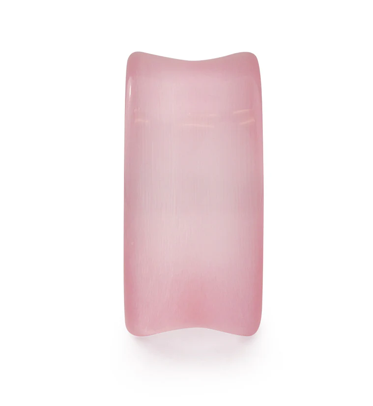 Pink Cat's Eye Glass Tunnel Plugs - Image 7