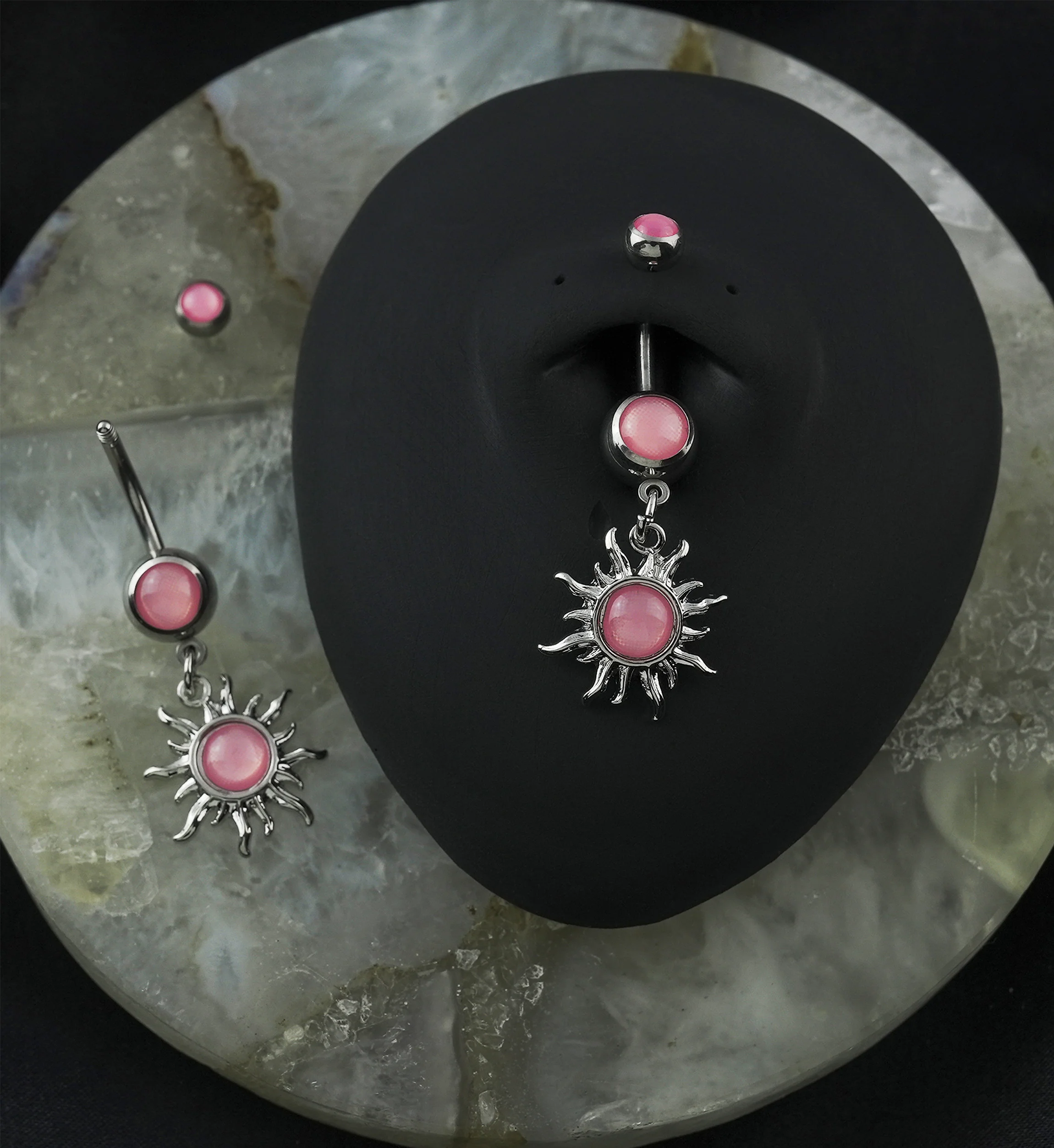 Pink Escent Solar Sun Belly Ring - Image 2