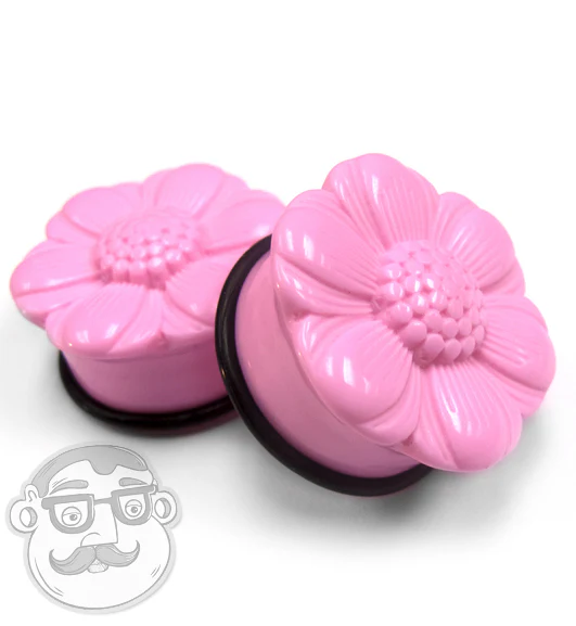 Pink Flower Petal Plugs - Single Flare - Image 2