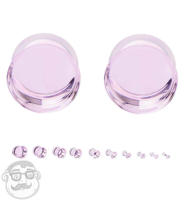 Pink Glass Single Flare Plugs - Image 3