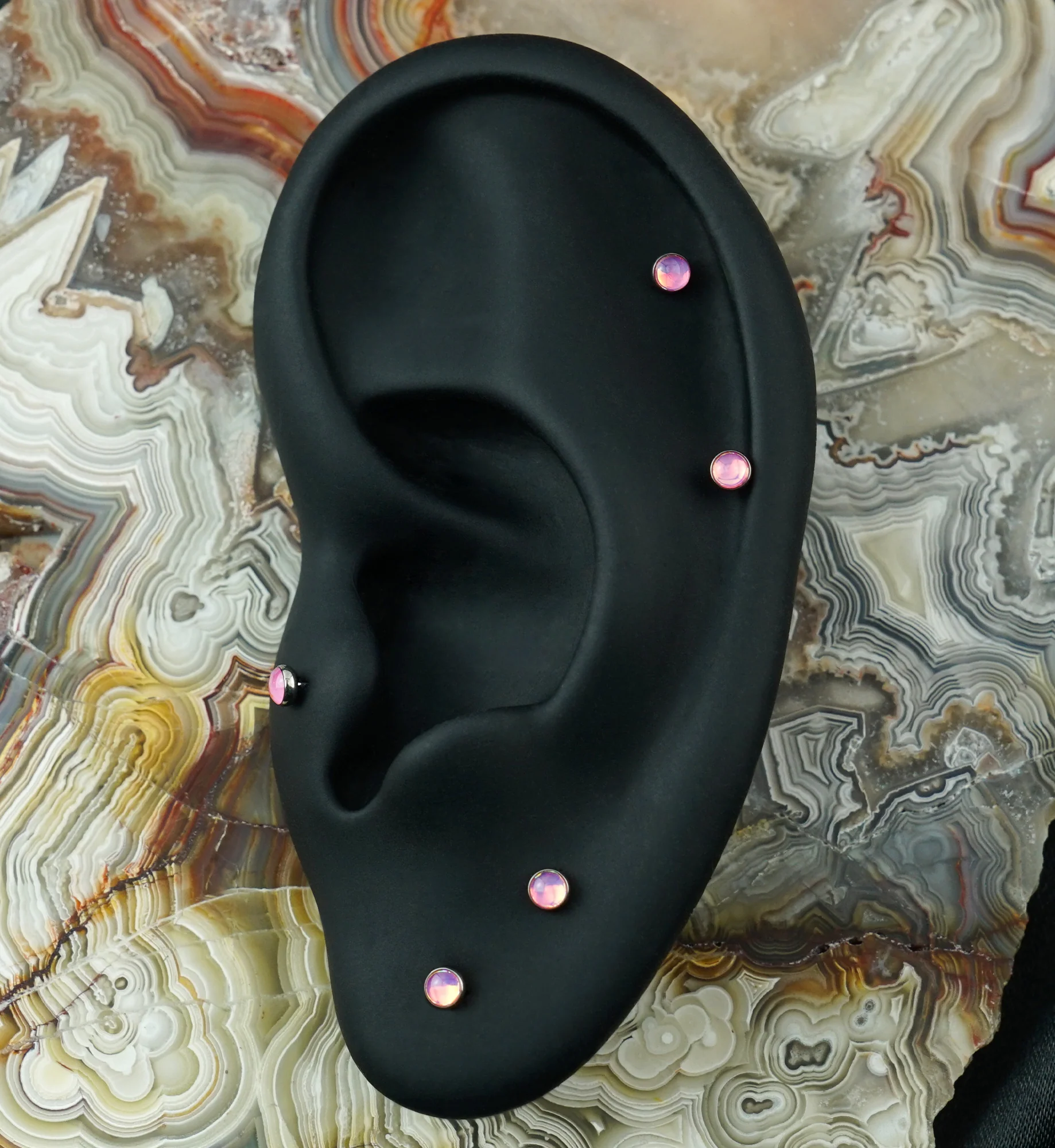 Pink Iridescent Gem Titanium Threadless Top - Image 2