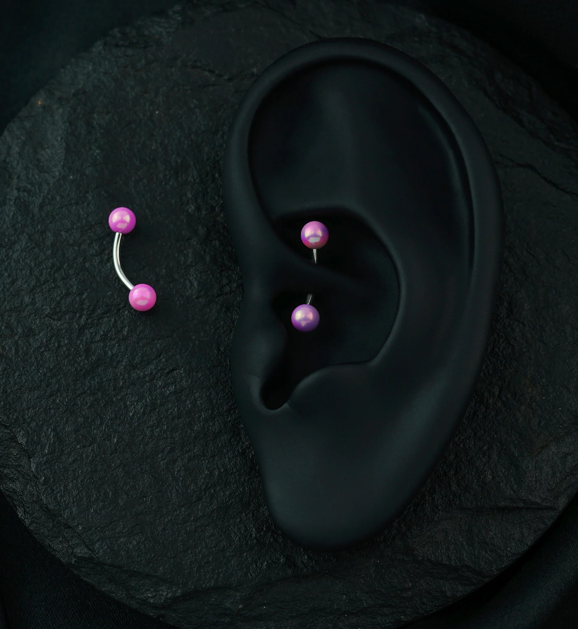 Pink Ory Stainless Steel Curved Barbell - Image 2