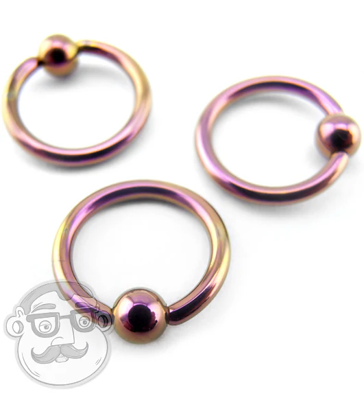 Anodized Pink Titanium Captive Ring - Image 3
