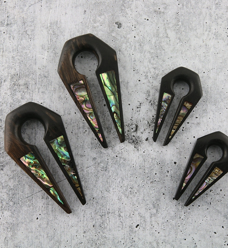 Plunge Areng Wooden Hangers With Abalone Inlay - Image 3