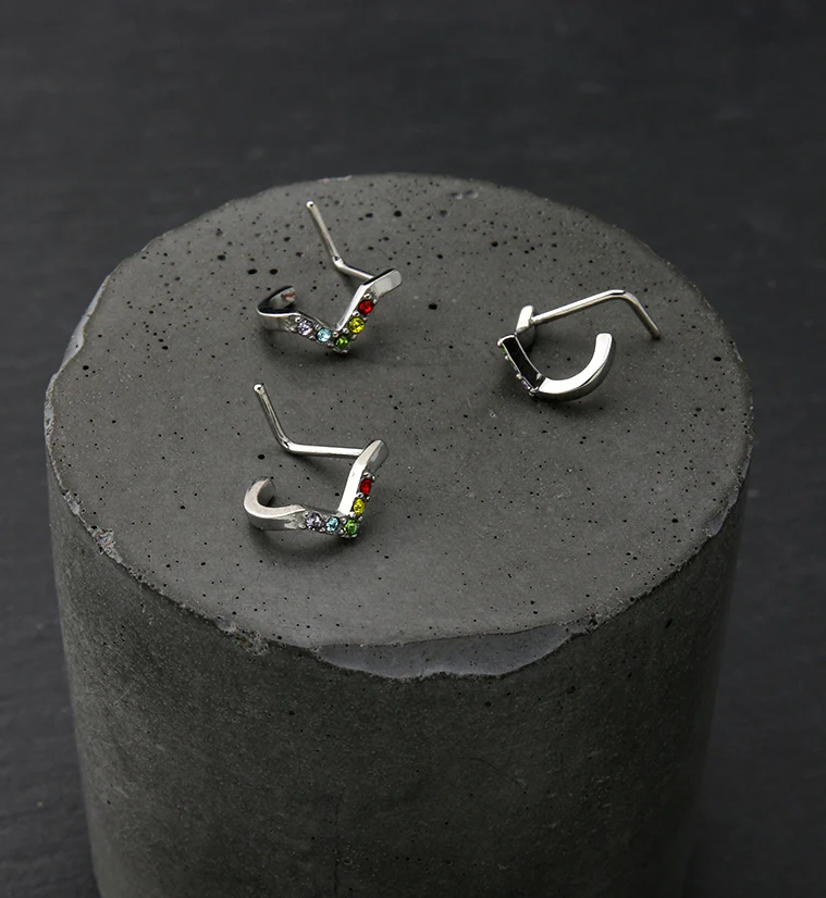 Point Rainbow CZ Nose Curve - Image 2