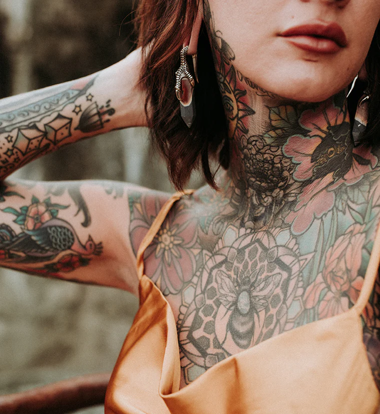 Polychrome Jasper Stone Raven Claw White Brass Ear Weights - Image 5