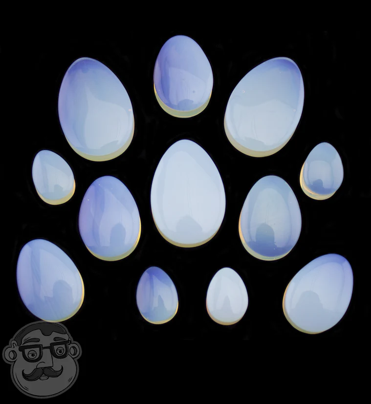 Precious Opalite Glass Teardrop Plugs - Image 3
