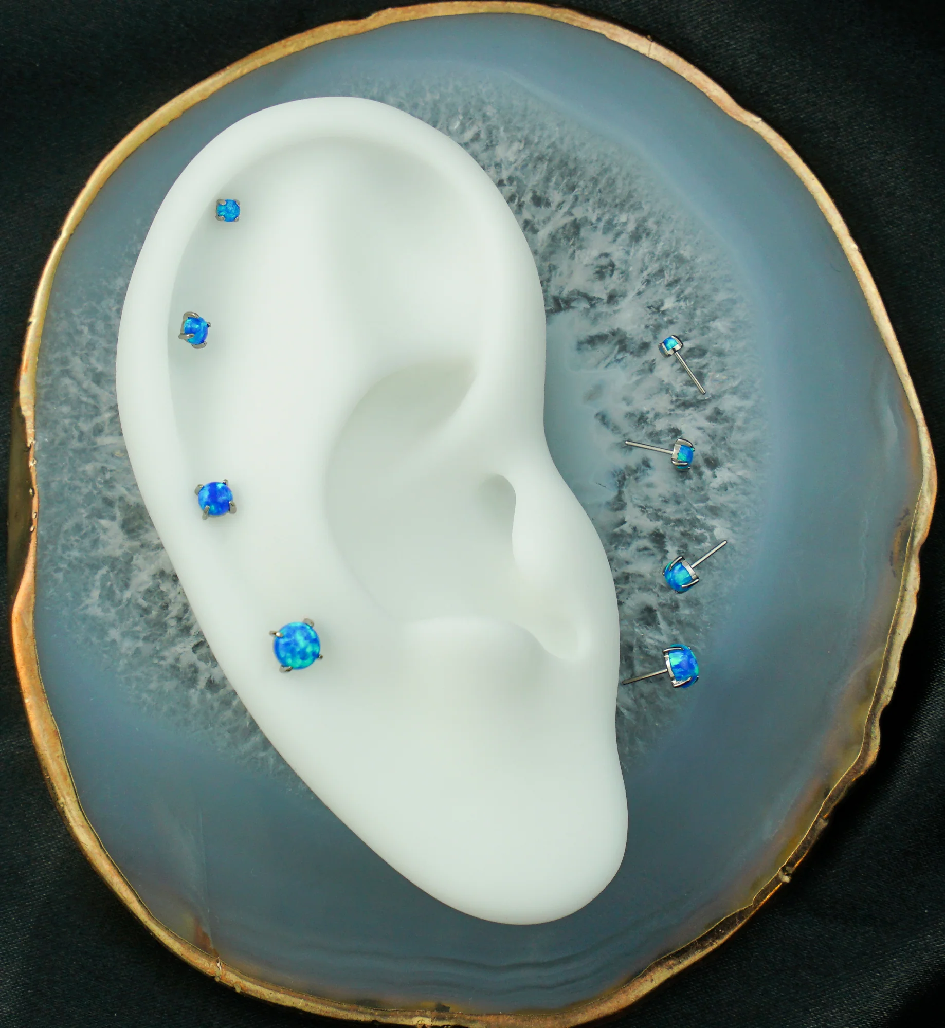 Prong Blue Opalite Titanium Threadless Top - Image 2