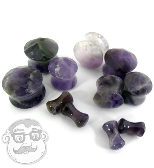Purple Amethyst Faceted Cut Stone Plugs - Image 4