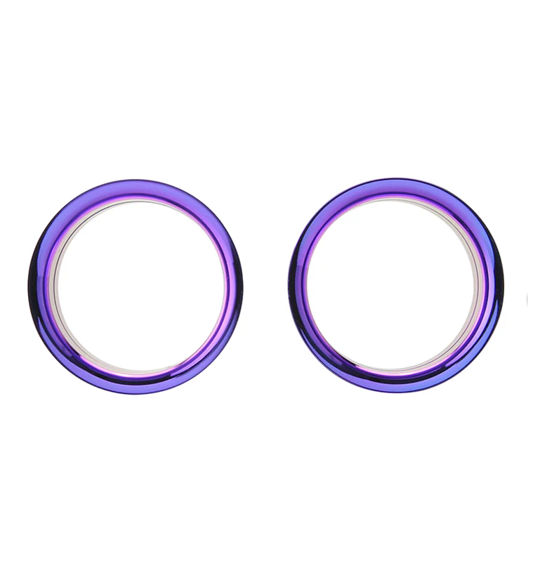 Purple Anodized Stainless Steel Internally Threaded Tunnel Plugs - Image 4