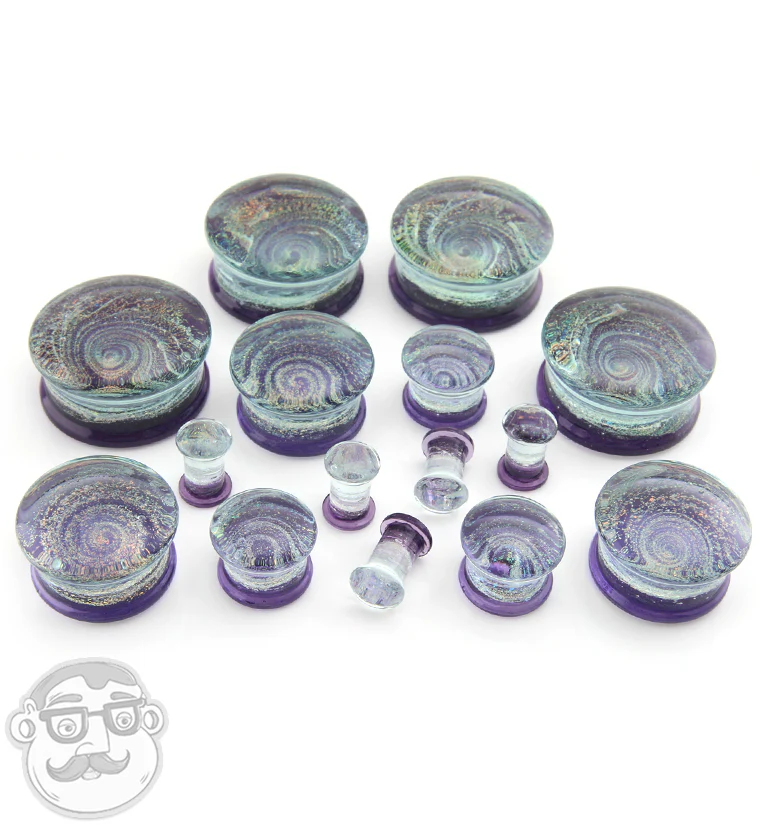 Purple Cosmic Spiral Glass Plugs - Image 3