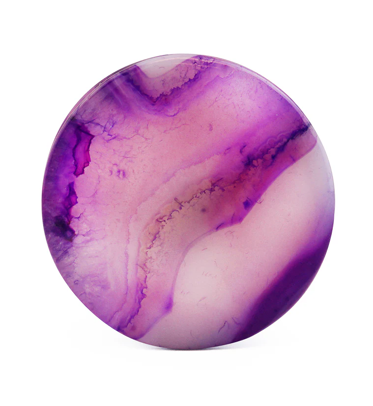 Purple Line Agate Stone Plugs - Image 6