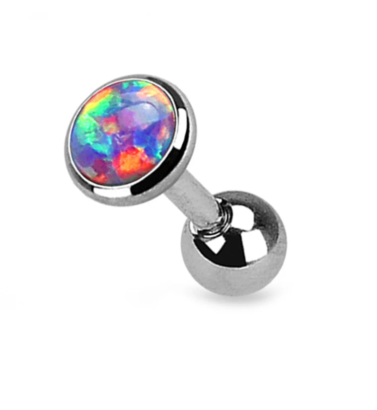 Purple Opal Top Tragus - Cartilage Barbell - Image 2