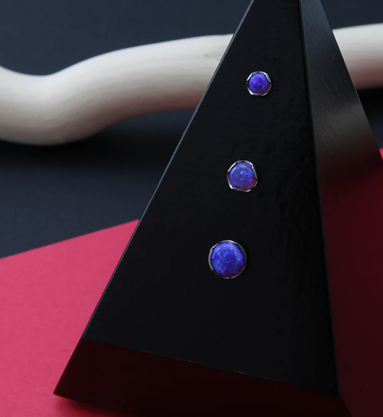 Purple Opalite Dome Titanium Threadless Top - Image 2