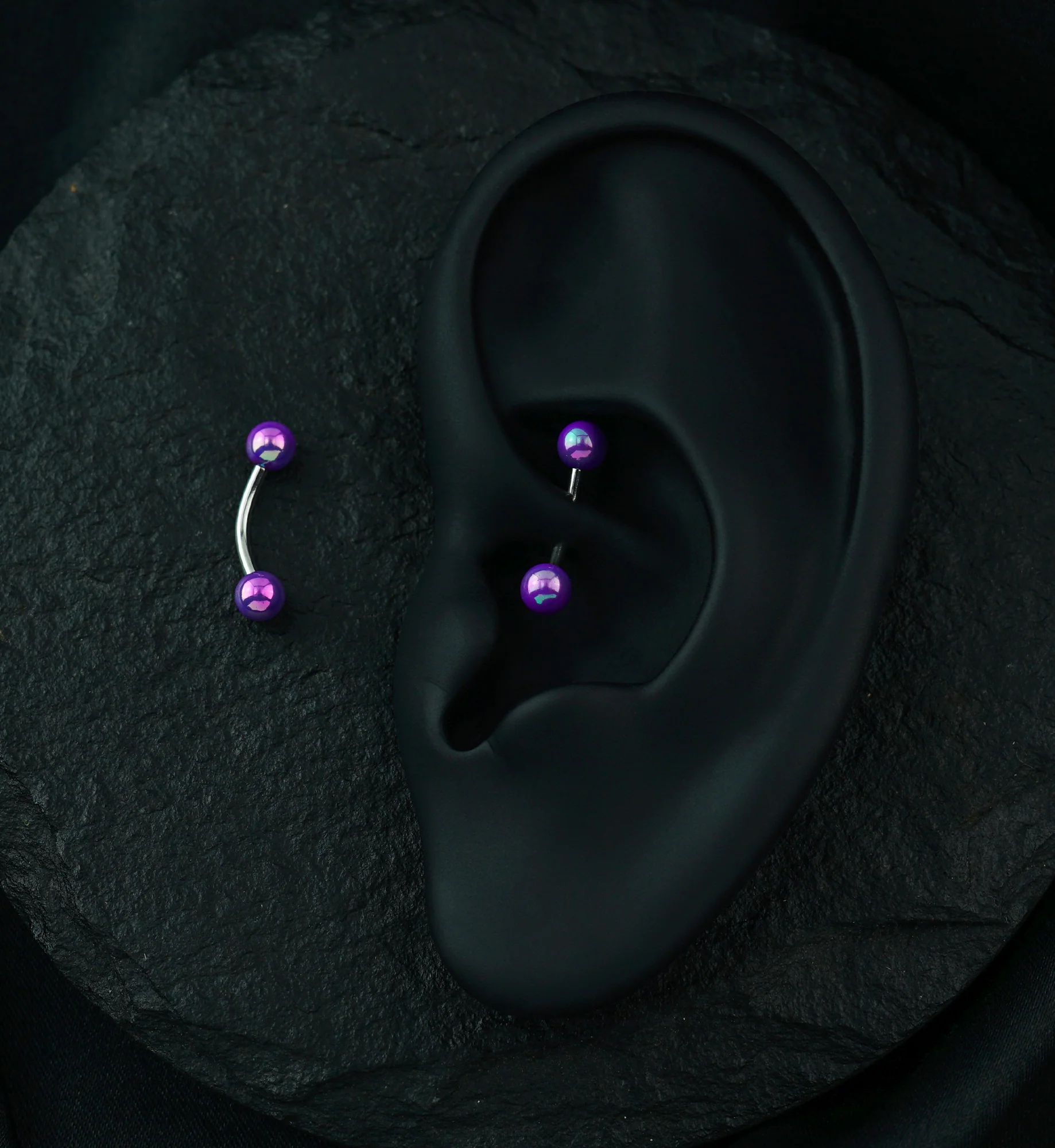 Purple Ory Stainless Steel Curved Barbell - Image 2