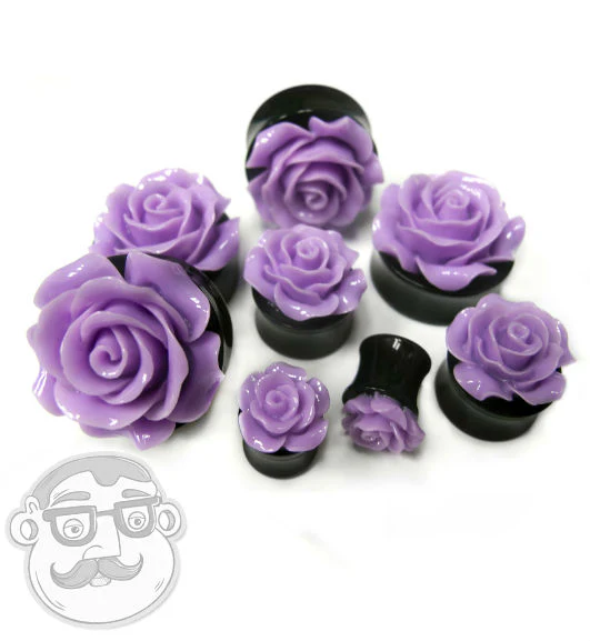 Purple Rosebud Black Plugs - Image 2