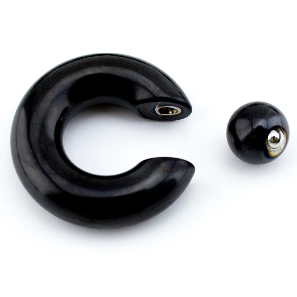 Black PVD Spring Bead Captive Ring - Image 2