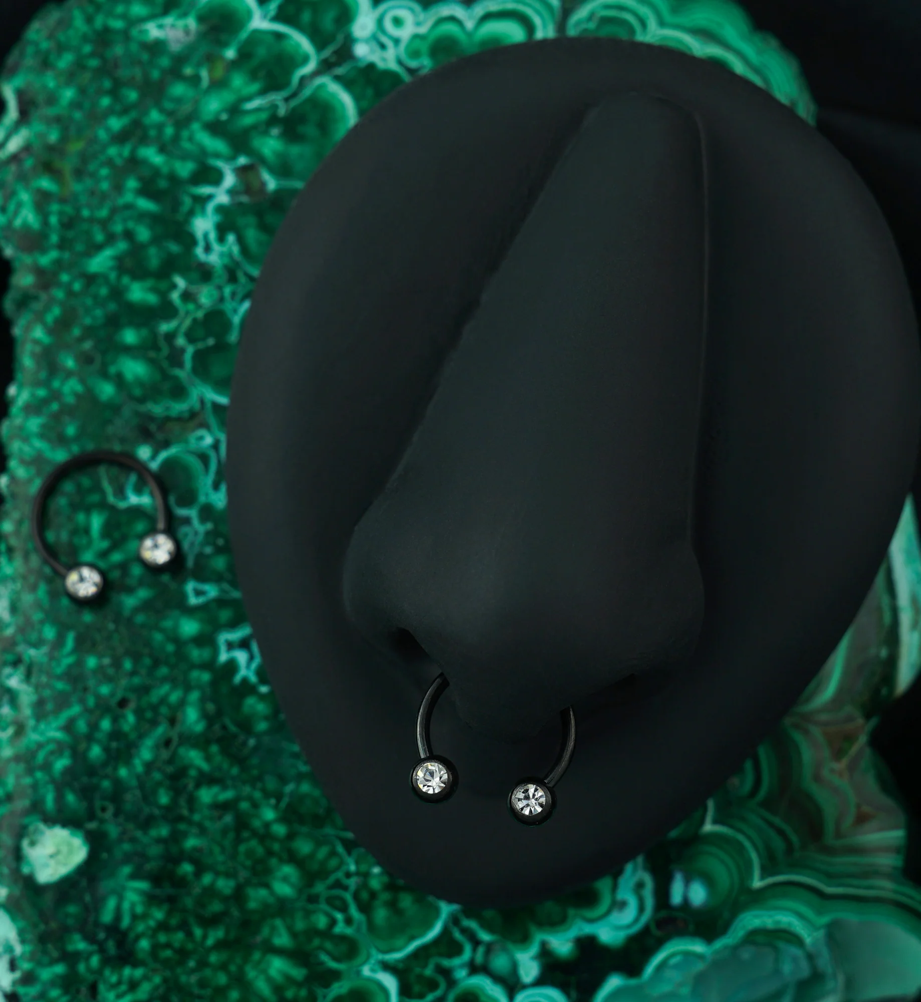 Black PVD CZ Circular Barbell - Image 2