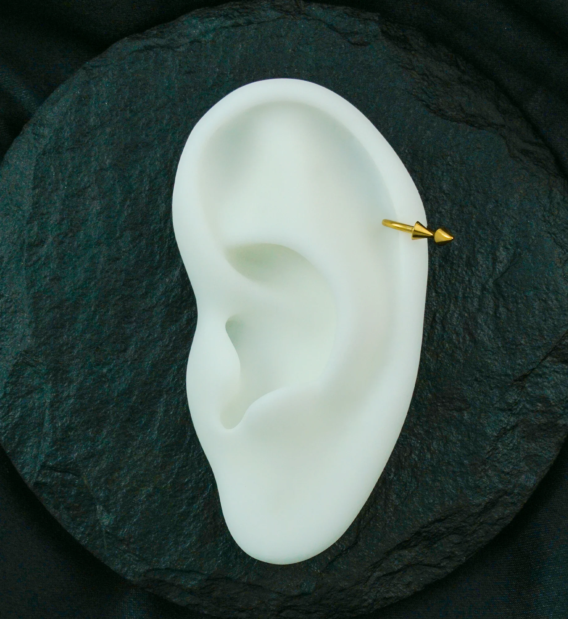 Gold PVD Spike Circular Barbell - Image 3