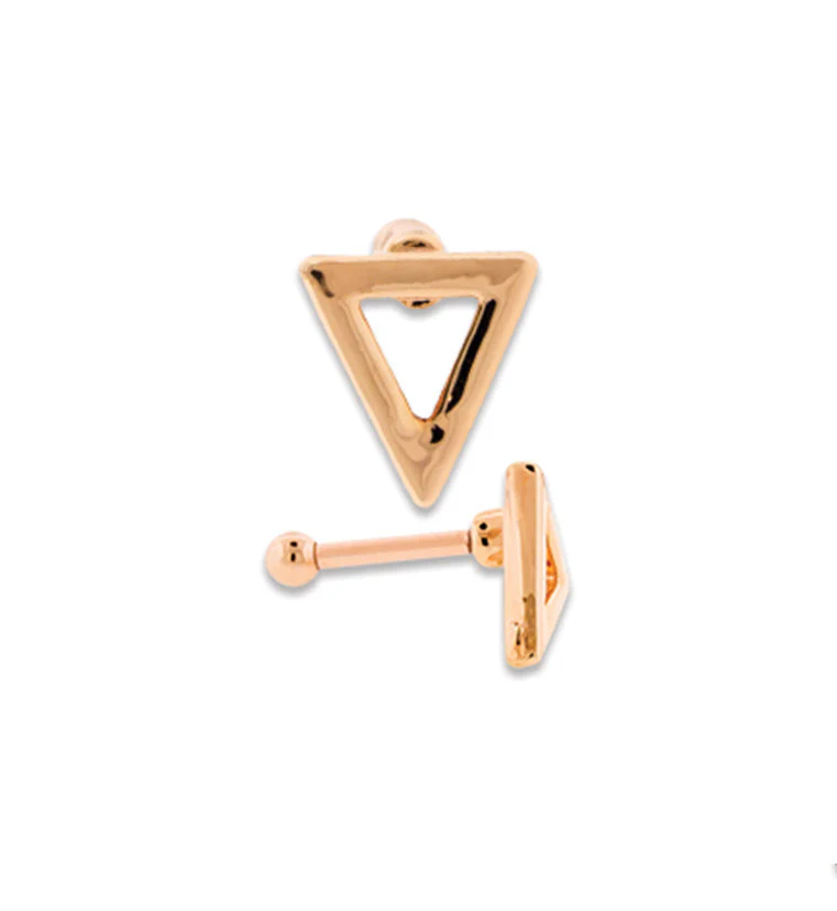 PVD Rose Gold Triangle Tragus - Cartilage Barbell