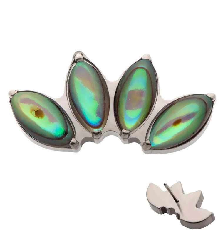 Quartet Abalone Shell Threadless Titanium Top