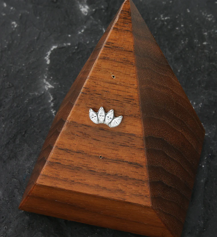 Quartet Clear CZ Threadless Titanium Top - Image 2