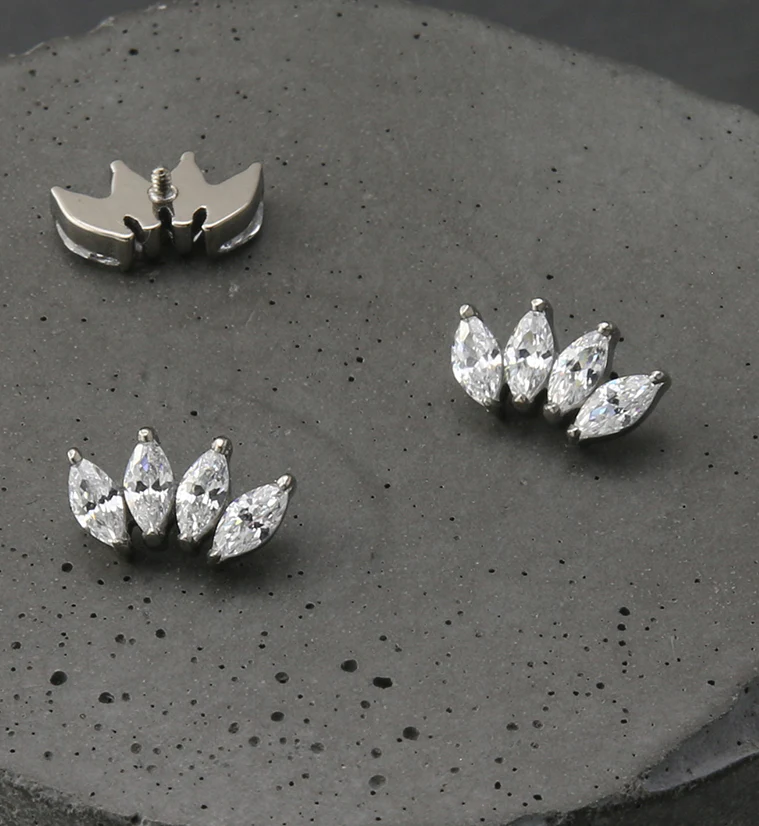 Quartet CZ Internally Threaded Titanium Top - Image 2