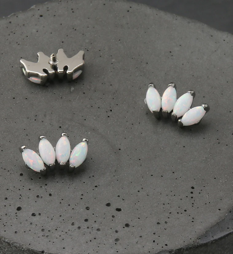 Quartet White Opalite Internally Threaded Titanium Top - Image 2