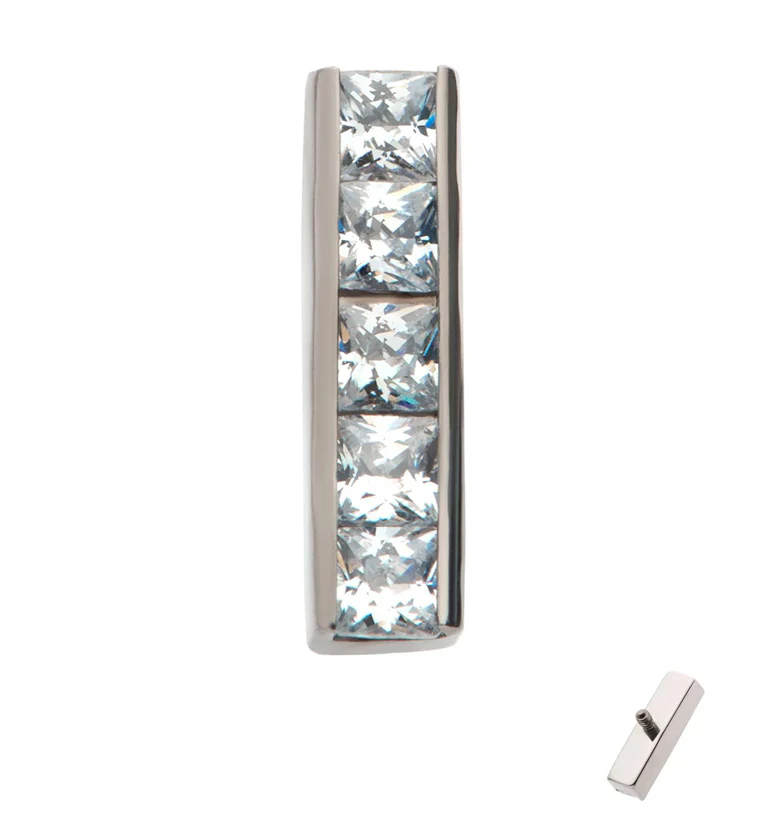 Rack CZ Bar Internally Threaded Top