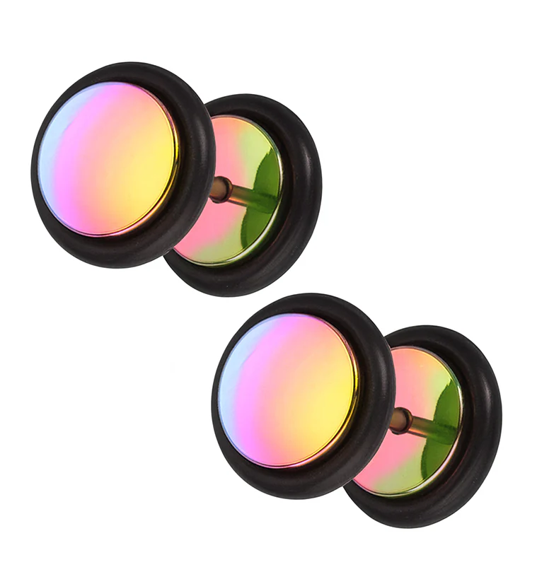 Rainbow Stainless Steel Fake Plugs