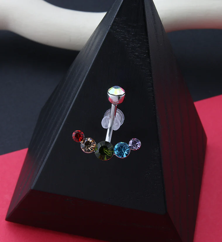 Rainbow CZ Series Belly Ring - Image 2