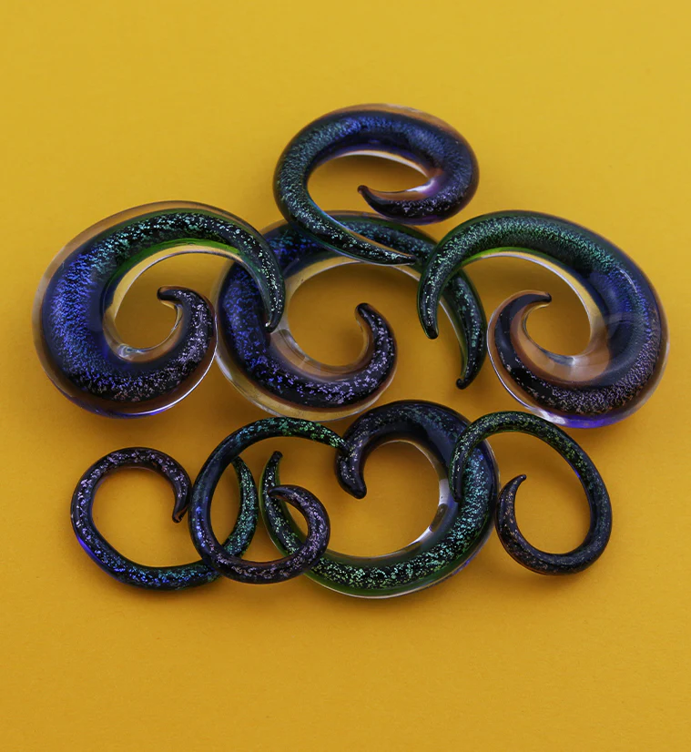 Rainbow Dichroic Glass Spirals - Image 4