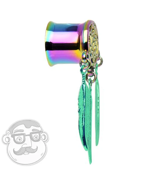 Rainbow Dreamcatcher Tunnel Plugs - Image 3