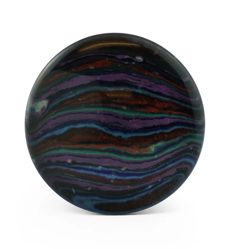 Rainbow Layers Glass Double Flare Plugs - Image 3
