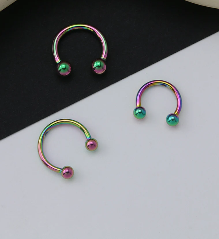 Rainbow PVD Basic Titanium Circular Barbell - Image 3
