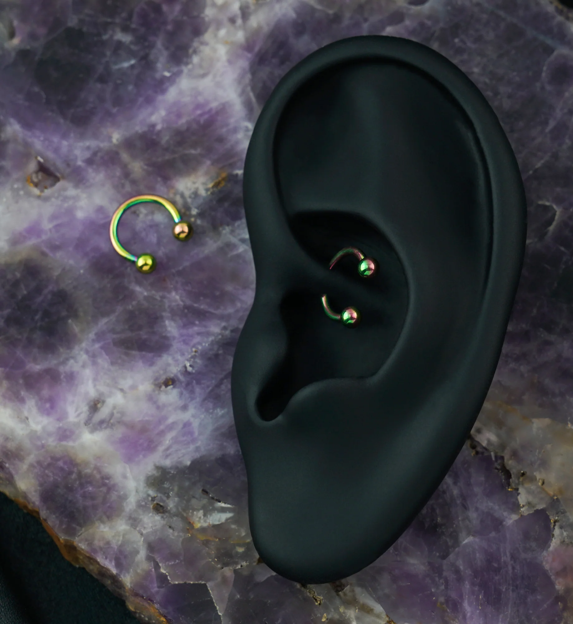 Rainbow PVD Basic Titanium Circular Barbell - Image 5