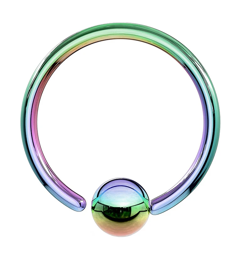 Rainbow PVD Fixed Ball Captive Ring