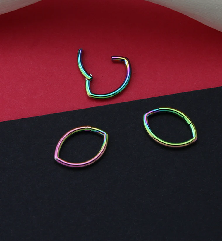 Rainbow PVD Oculus Titanium Hinged Segment Ring - Image 2