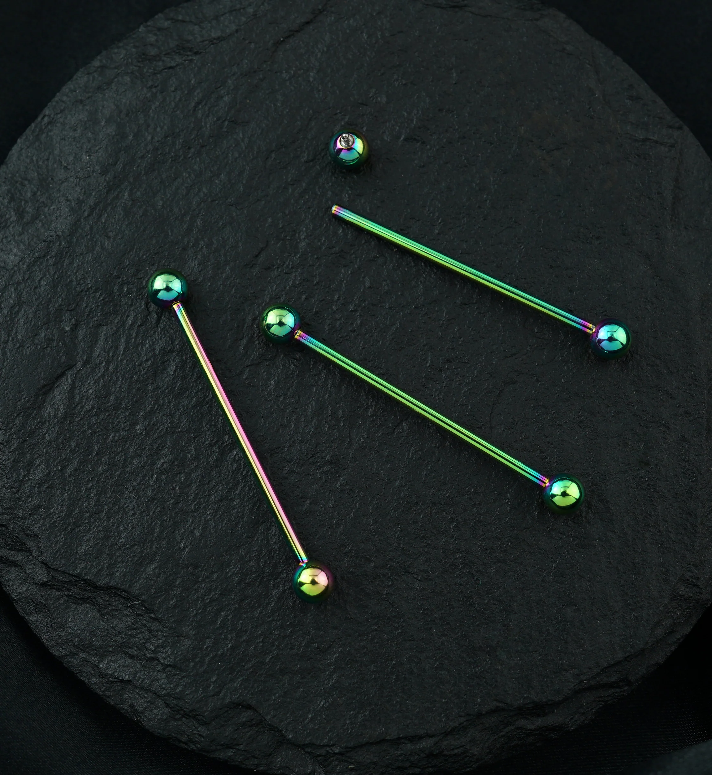 Rainbow PVD Titanium Barbell - Image 2