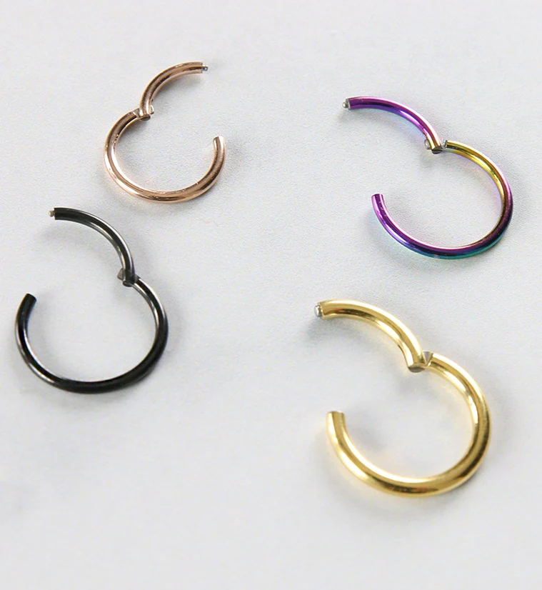 Rainbow PVD Titanium Hinged Segment Ring - Image 2