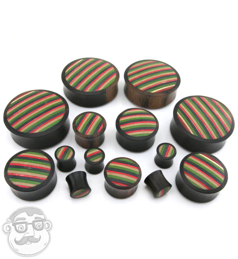 Rasta Stripe Wood Skateboard Plugs - Image 2