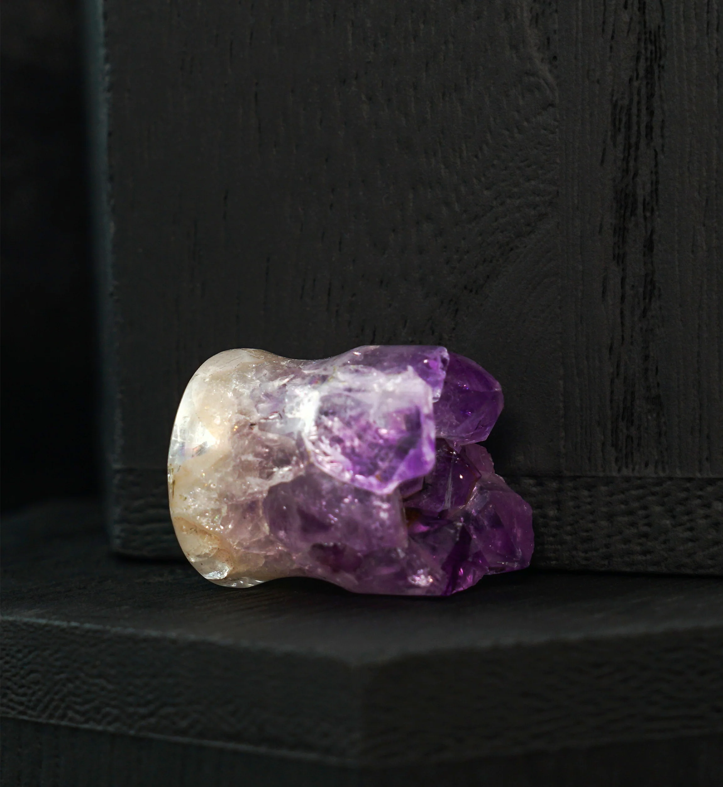 Raw Amethyst Plug 9/16" (14.5mm) (Single Plug) Version 1 - Image 2