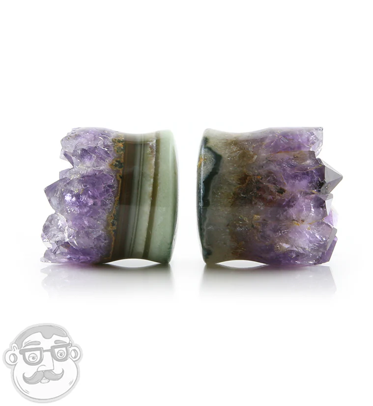 Raw Amethyst Plugs 1 Inch (25mm) Version 10 - Image 2