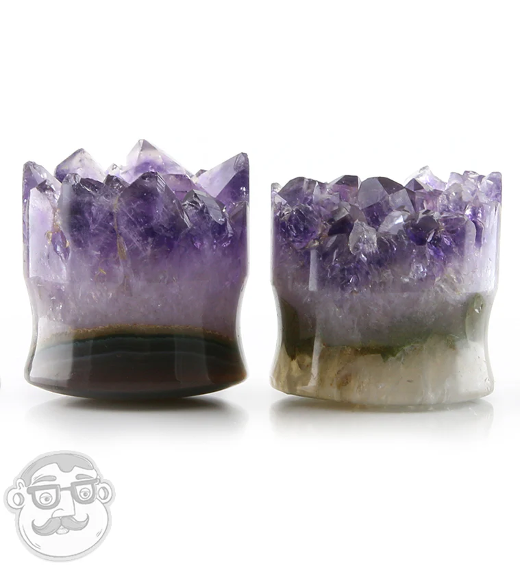 Raw Amethyst Plugs 1 Inch (25mm) Version 11