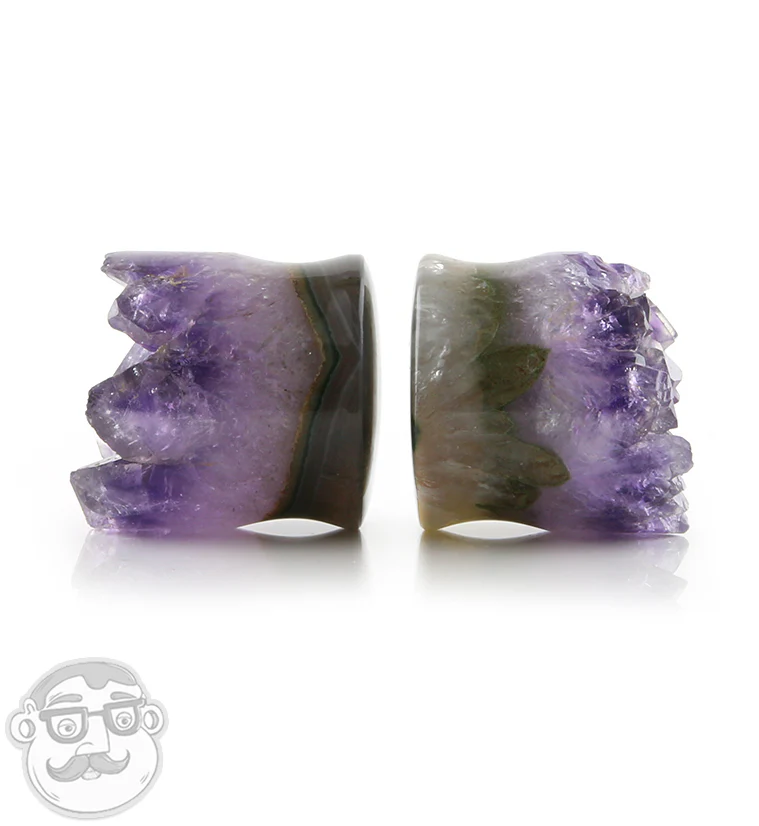 Raw Amethyst Plugs 1 Inch (25mm) Version 11 - Image 2