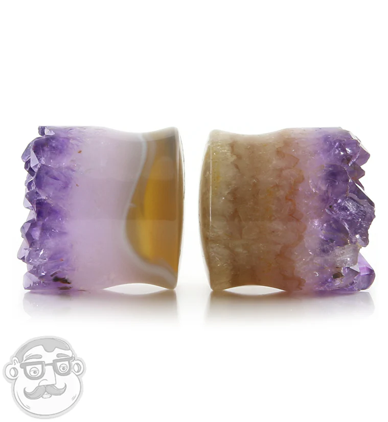 Raw Amethyst Plugs 1 Inch (25mm) Version 11 - Image 2